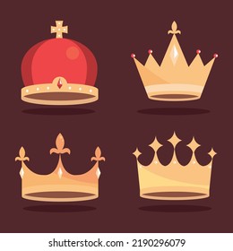 set crowns luxury, vector design