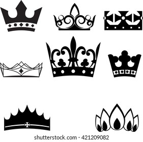 set of crowns and tiaras