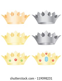 set of crowns vector illustration