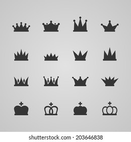 Set of crowns, vector illustration