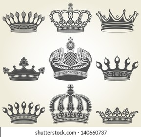 Set crowns in vintage style