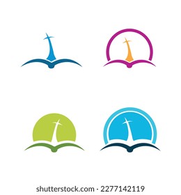 Set crucifix Logo design template isolated in white background