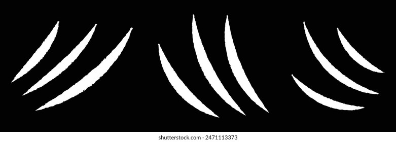 Set of cruel animal scratches icon. horror and grunge symbol collection.