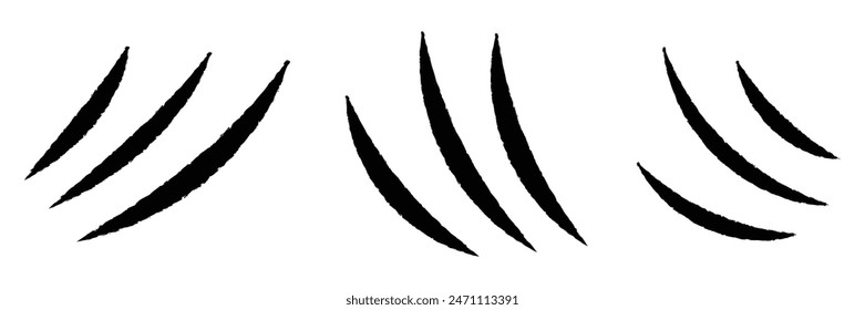 Set of cruel animal scratches icon. horror and grunge symbol collection.