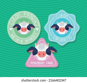set of cruelty free emblems