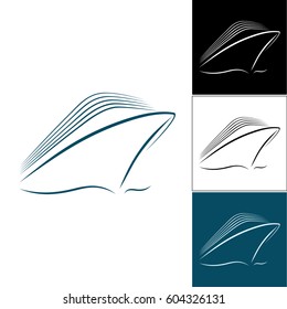 Set of cruise liner logos