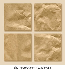 conjunto de papel crudo