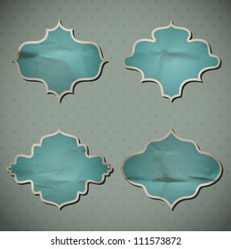 A set of Crumpled paper frames. Vector illustration. Eps10.