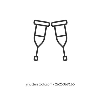 set of crutches icon vector design