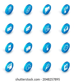 Set Cryptocurrency coin Bitcoin, Cursor click document folder, Buy button, Discount card with percent, Percent discount and mobile, Online shopping screen, Laptop dollar and Shield icon. Vector
