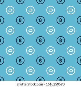 Set Cryptocurrency coin Bitcoin and Cryptocurrency coin Dash on seamless pattern. Vector