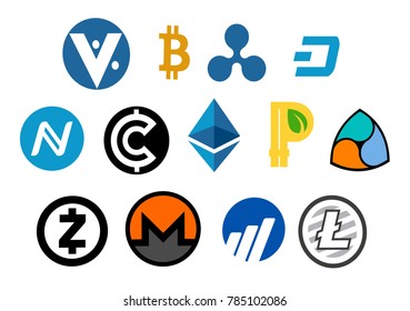 A set of crypto-currency images
