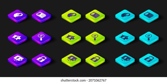 Set Cryptocurrency wallet, Lock with bitcoin, Piggy bank, Magnifying glass Bitcoin, browser and think icon. Vector