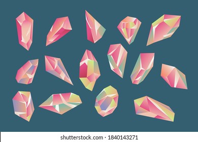 Ilustración de vectores de colección de guijarros de cristal