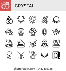 Set of crystal icons such as Wedding rings, Wedding ring, Necklace, Diamond, Wizard, Crystal, Crystal ball, Jewelry, Stones, Diamond ring, Gem, Fortunetelling ,