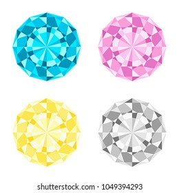Set of crystal on a white background