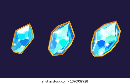 Set of crystals different size