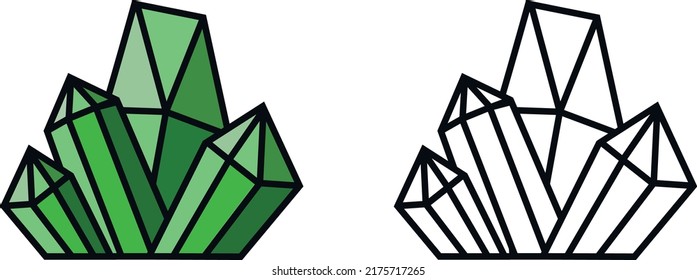 Set of crystals vector illustration