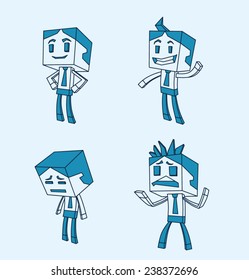 Set of Cube business people, vector