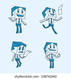 Set of Cube business people, vector