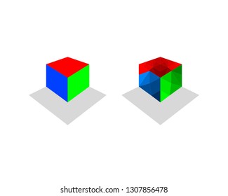 Set of Cube logo design template