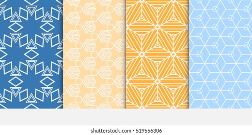 set of cube pattern. Creative design. Seamless geometry design. pastel color. Vector illustration.