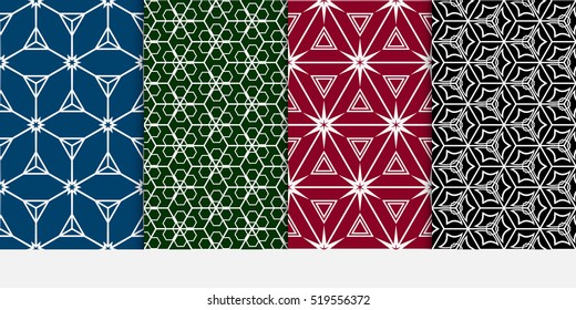 set of cube pattern. Optical illusion. Seamless geometry design. color. Vector illustration.