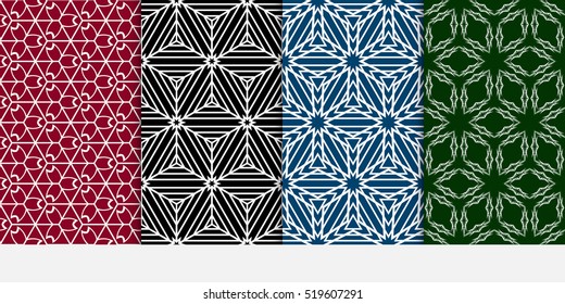 set of cube pattern. Optical illusion. Seamless geometry design. color. Vector illustration.