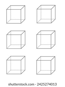 Un conjunto de cubos para que los niños aprendan. Geometría matemática 