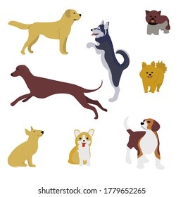 Set Cue Dogs Different Breeds Animal Stock Vector (Royalty Free ...