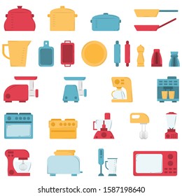 Set of culinary items in flat style. Vector clip art for design and web.
