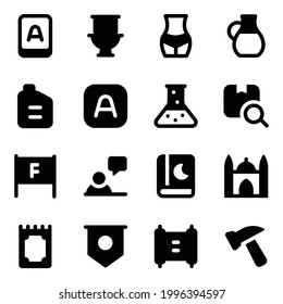 Set of Cultural Elements Glyph Icons