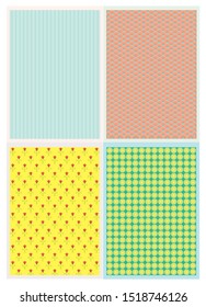 Set of cultural Mediterranean experimental patterns. Vector illustration retro design. The abstract geometric pattern on vintage background. 