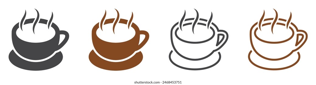 Set von Tasse Kaffee Icons. Coffee Cup Logo, Coffee Shop. Vektorillustration. EPS10.