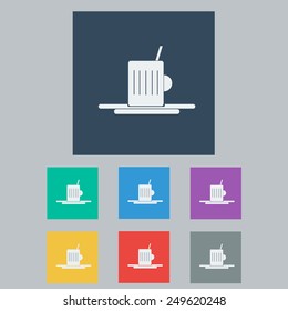 Set of Cup of Coffee on a Saucer. Vector illustration