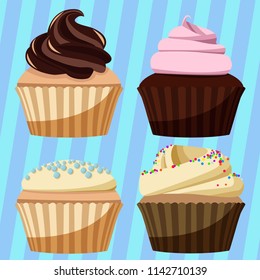 Set of cupcake design