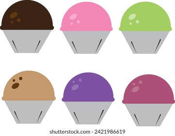 set of cupcake design and illustrations