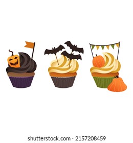 set of cupcake Halloween sweat pumpkins party 