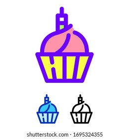 Set of cupcake icon illustration. concept logo