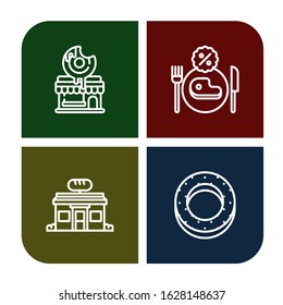 Set of cupcake icons. Such as Donut shop, Restaurant, Bakery, Bagel , cupcake icons