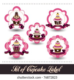 set of cupcake label