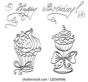 Set of cupcakes