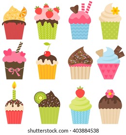 set of cupcakes