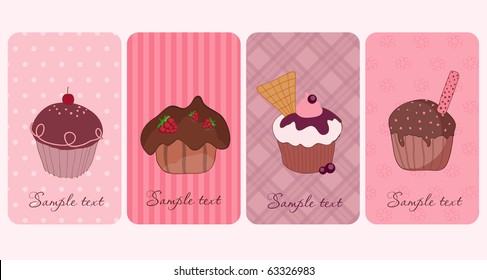 Set of Cupcakes Banners