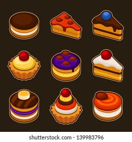 Set of cupcakes icons