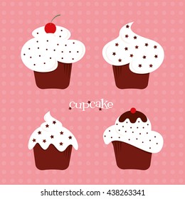 A set of cupcakes with sprinkles