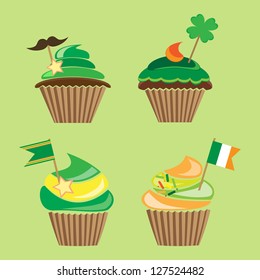 set of cupcakes for st.patrick`s day