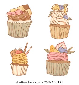 Set of Cupcakes With Topping