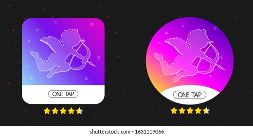 Set Cupid icons, graphic design template, Valentines Day symbols, web signs, app buttons, vector illustration