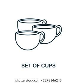 Set Of Cups line icon. Simple element from kitchen collection. Creative Set Of Cups outline icon for web design, templates, infographics and more